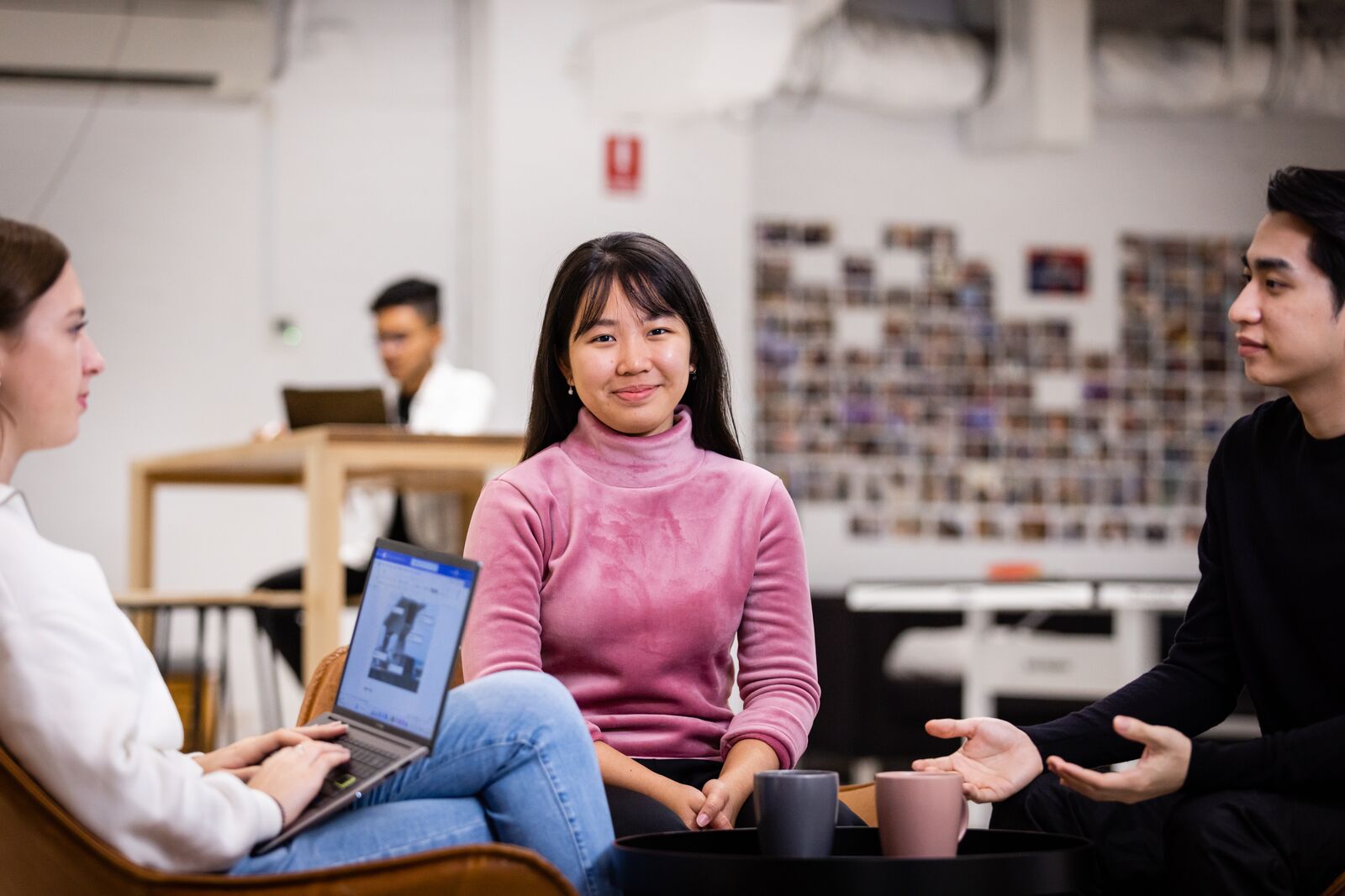 Student seated in UTS startups