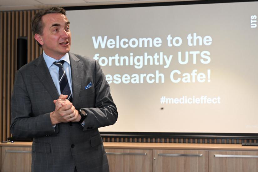 Pro Vice-Chancellor of Research Professor Chris Turney at Research Cafe